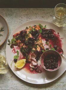 A side of salmon is a great alternative to more traditional celebration meals, whether that is your weekly Sunday roast or something for a special occasion. And eating it with delicious blueberry and dill sauce is a treat!