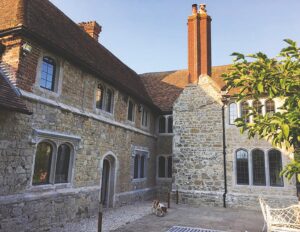 Bloors Manor showing the completed double light window to the right of the arched doorway