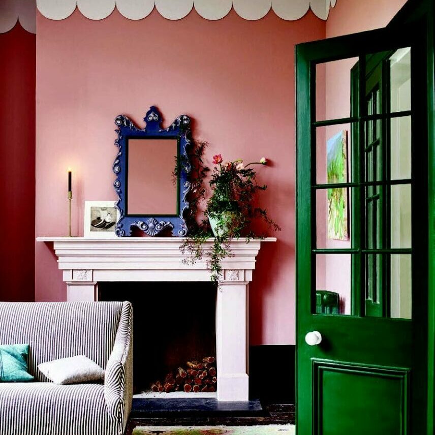 Annie Sloan - Satin Paint in Knightsbridge Green and Pointe Silk Piranesi Pink and Adelphi Wall Paint