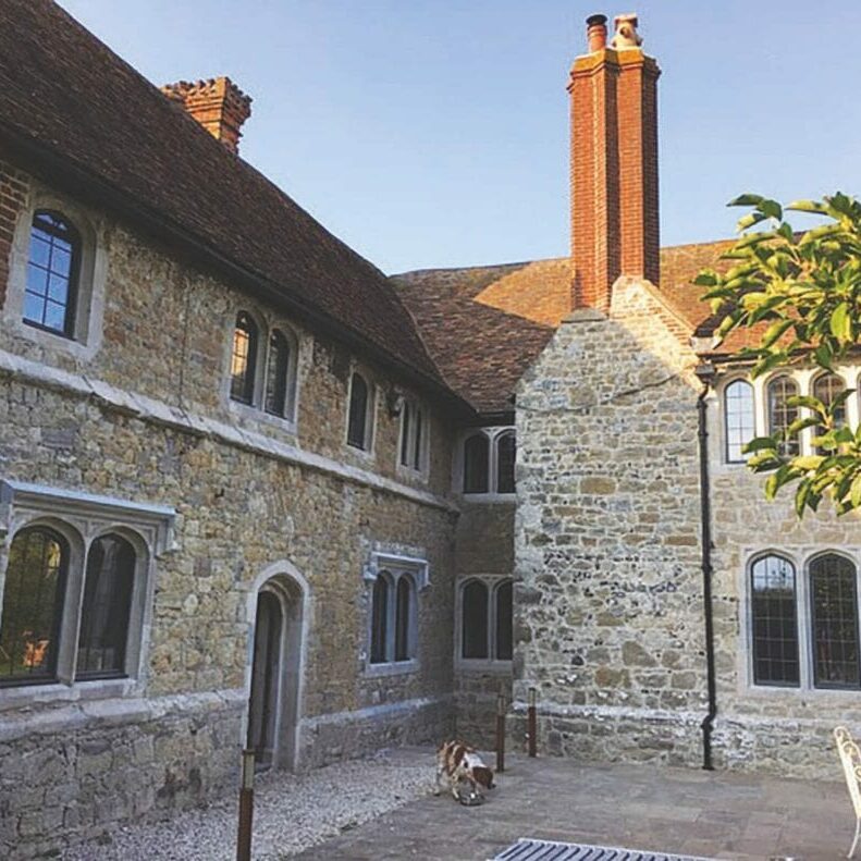 Bloors Manor showing the completed double light window to the right of the arched doorway